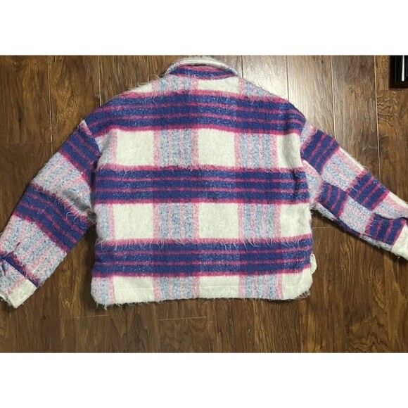 BlankNYC Women’s Cropped Plaid Shacket Cozy Button Front Jacket XS - Picture 5 of 7